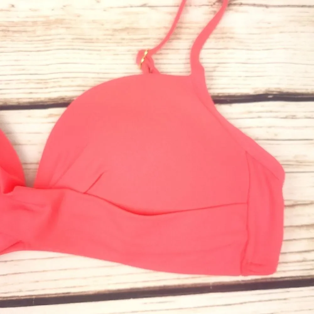 Kate Spade Bright Peony Twisted Front Adjustable Straps Bikini Top Size Med